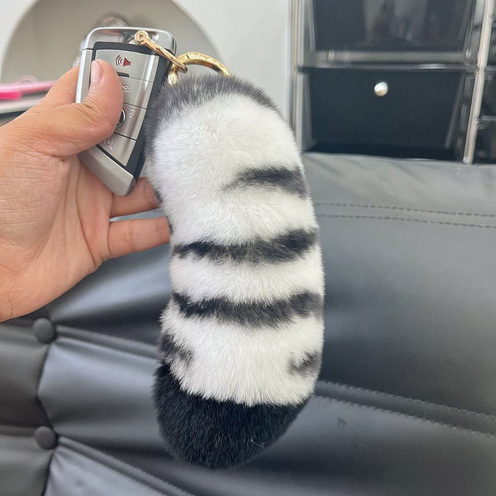 Wholesale Mao car keychain pendant, plush couple gift, niche