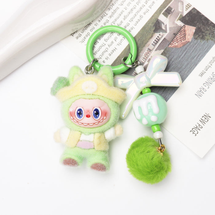 Wholesale Cute Resin Cartoon Flocked Keychain