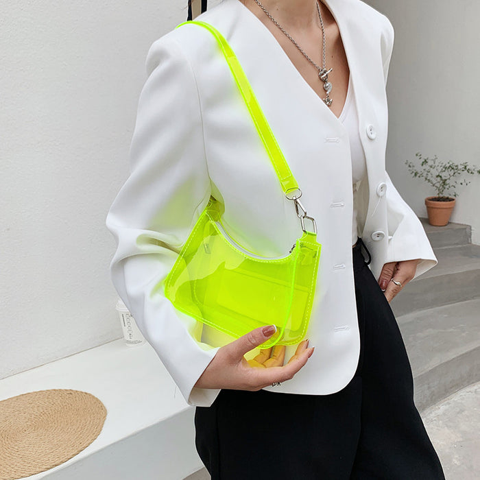 Wholesale New transparent shoulder bag, fashionable chain bag, diagonal cross