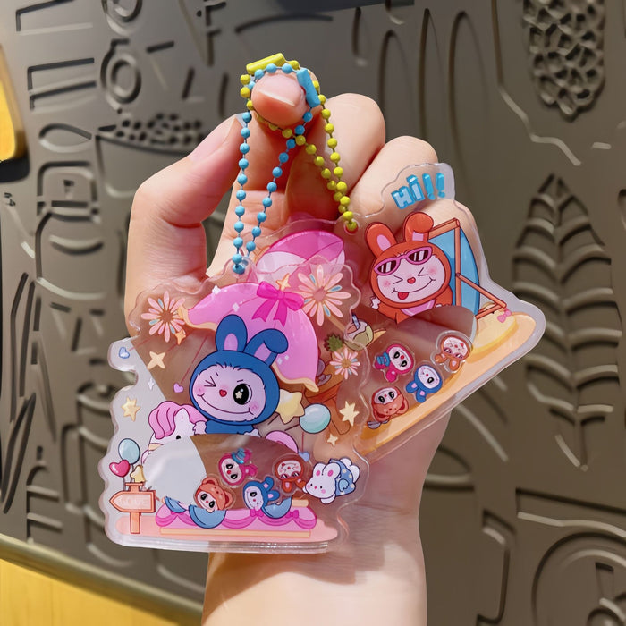 Wholesale Acrylic rocking keychain cute cartoon decompression small accessories school bag small pendant