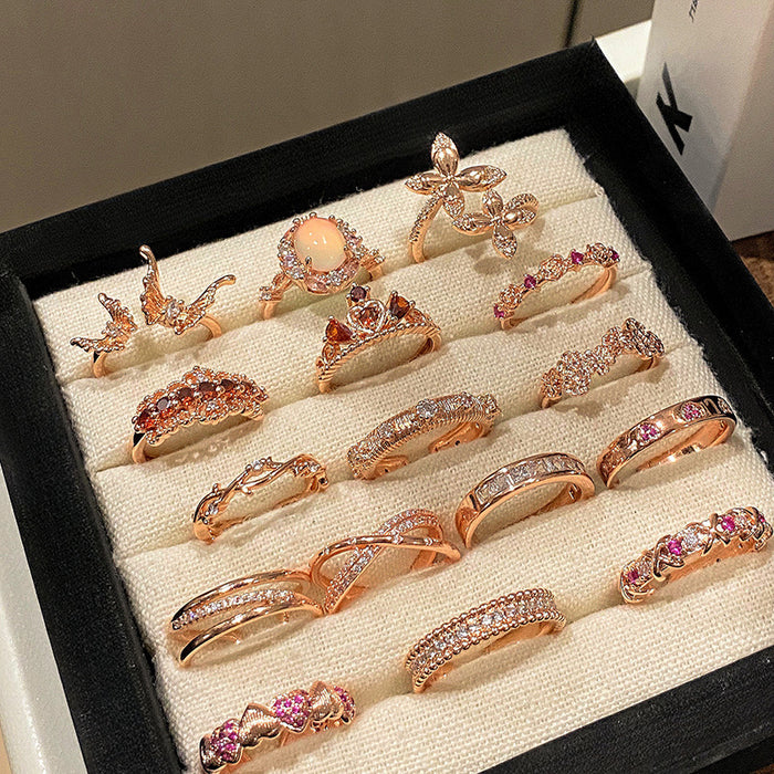 Wholesale Full Diamond Ring, Light Luxury, Exquisite, Versatile, High End, Open Mouth Finger Ring