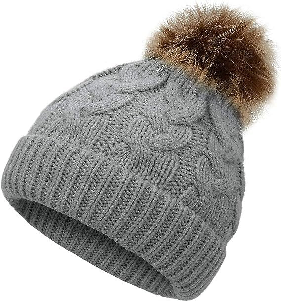 Wholesale winter children' s fur ball thickened wool hat