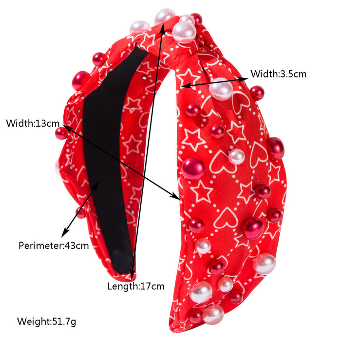 Wholesale Valentine' s Day knotted heart and letter print headband