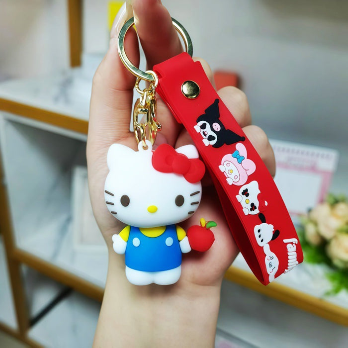 Wholesale Metal Cartoon Cat Keychain Gift Bag Charm for Birthday Business Gifts MOQ≥2