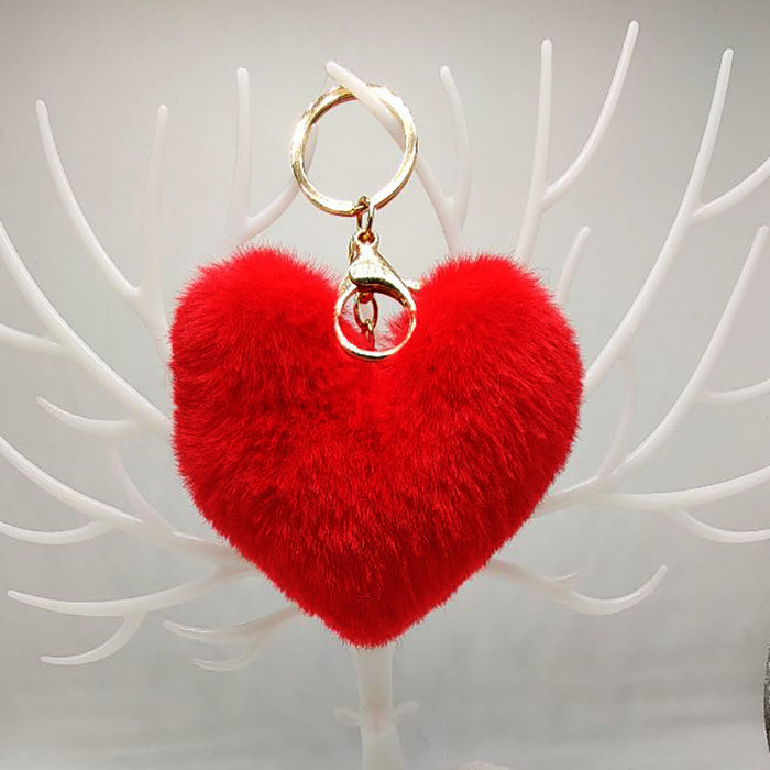 Wholesale Love Heart Plush Peach Heart Keychain Car Keychain Plush Pendant