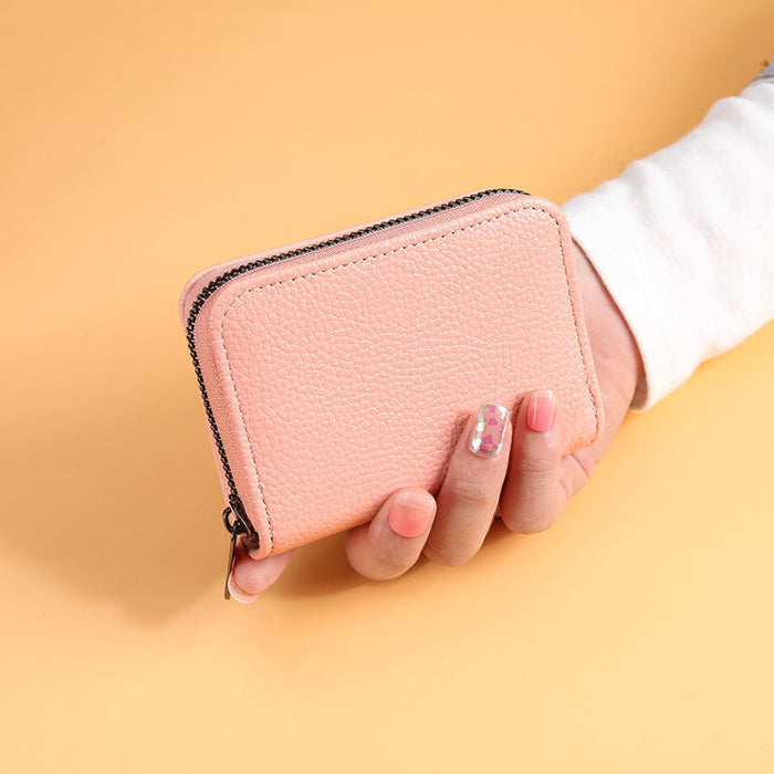 Wholesale Black PU Zip Card Case - Slim Multi-Slot Daily Matching Chic Fashion Accessory Gift for Women