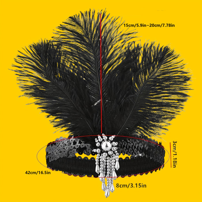 Wholesale Purple Feather Headband 1920S Gatsby Style Hair Accessory For Masquerade Party