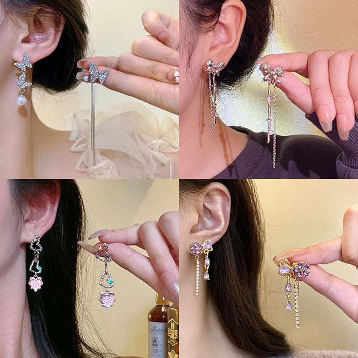 Wholesale Pearl and Zircon Heart Earrings