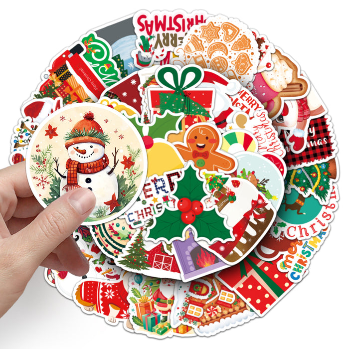 Wholesale 50pcs Christmas  Cartoon Holiday Decoration Stickers