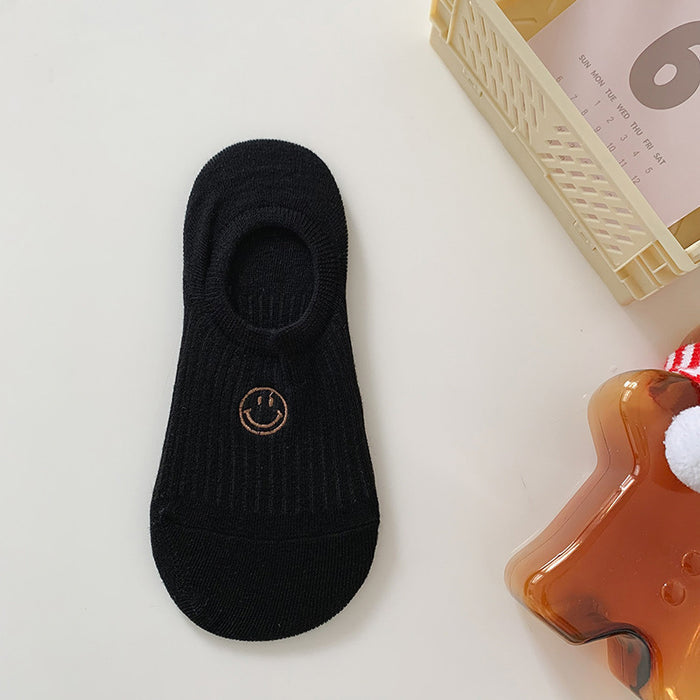 Wholesale Cute Embroidered Socks, Shallow Mouth Invisible Socks, Anti slip and Non falling, Boat Socks, Short Socks