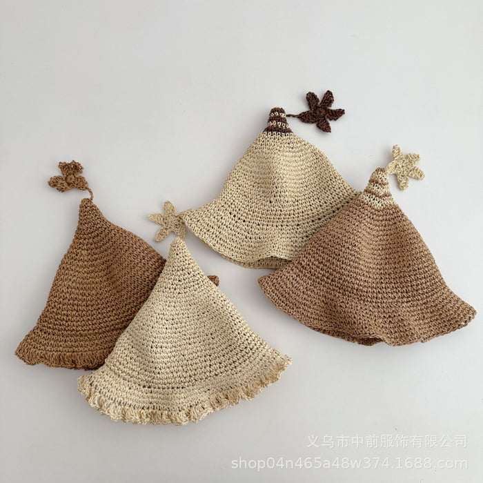 Wholesale Children's Straw Hat Personalized Sunshade Sunscreen Elf Hat