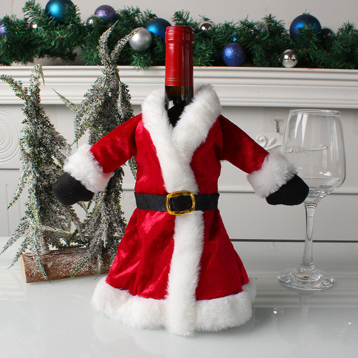 Wholesale Christmas Red Wine Set Christmas Dress Wine Bottle Set Christmas Skirt Wine Bottle Decoration Creative Red Wine Bag