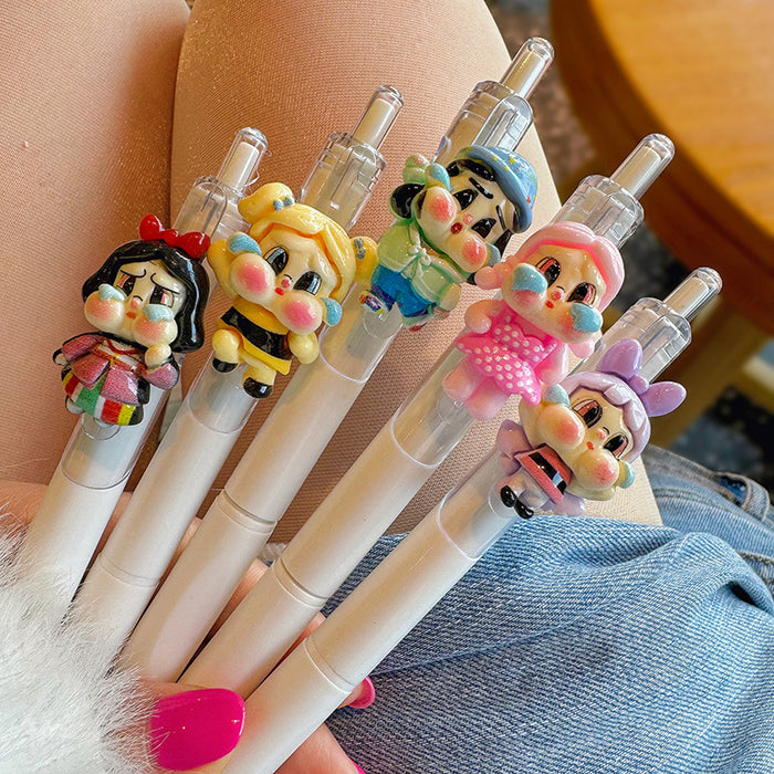 Wholesale New Children' s Gel Pen Cute  Head High Color Value Pendant Pen Student Writing Press Pen