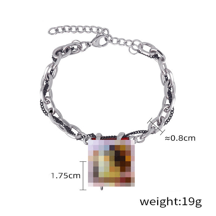 Wholesale Wrapped black diamond bracelet, titanium steel design, new versatile accessory, minimalist star bracelet