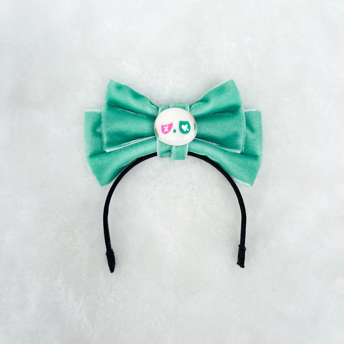 Wholesale Headband Vinyl Glue Doll Clothes Velvet Bow Hand-Painted Accessories