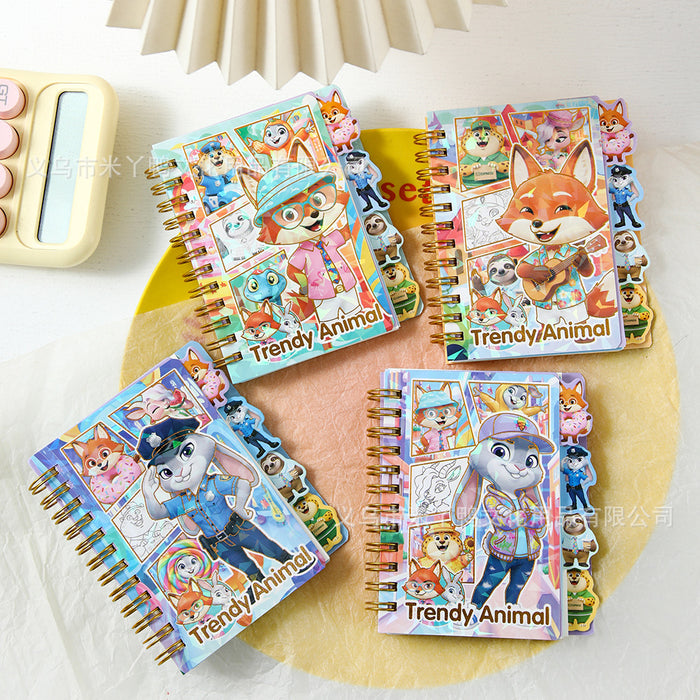 Wholesale A7 Gold Foil Spiral Notebook Cute Dividers Planner Student Stationery