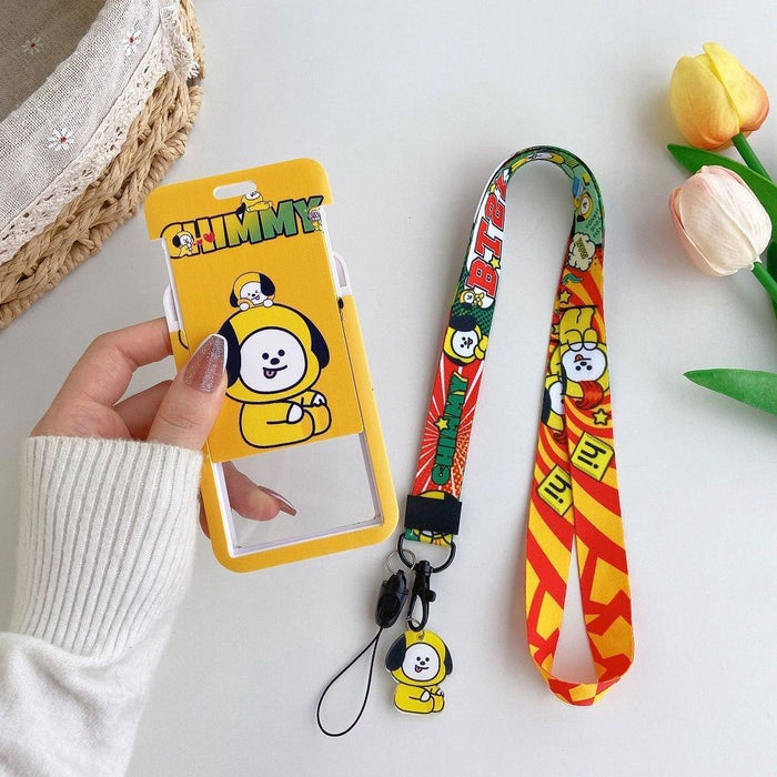 Wholesale Acrylic Cartoon Long Rope Card Holder Keychain JDC-KC-ZhangX007