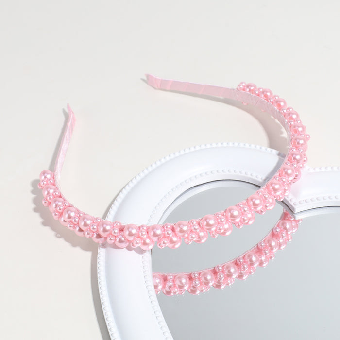 Wholesale Solid Color Pearl Headband JDC-HD-QianF001