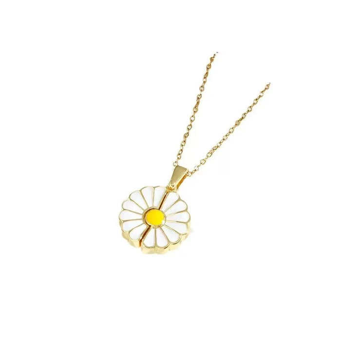 Wholesale copper pendant oil drop small daisy titanium steel necklace advanced jewelry