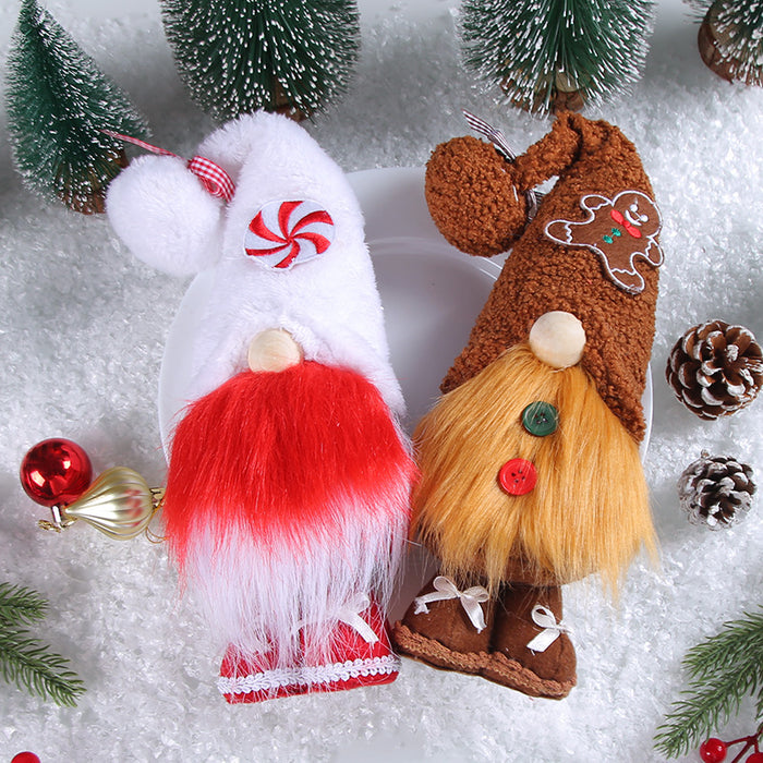 Wholesale Christmas Candy Faceless Old Man Decoration Creative Rudolph Standing Doll Window Doll Decoration