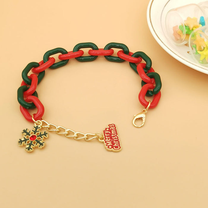 Wholesale Christmas Bracelet  Tree Bell Letter Elk Garland Exaggerated Chain Bracelet