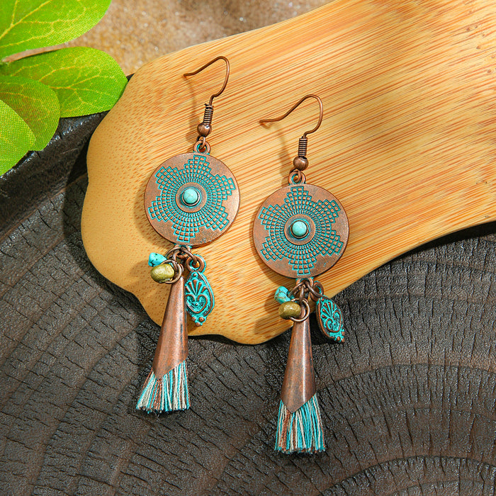 Wholesale Zinc Alloy Bohemian Turquoise Earring Set Fashion Jewelry Accessory MOQ≥2