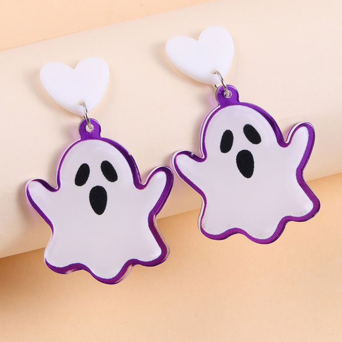 Wholesale Acrylic Earrings  Ghost Pumpkin Cartoon Spider Earrings for Women