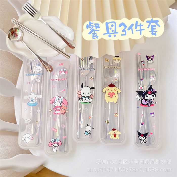 Wholesale Cartoon Stainless Steel Cutlery 3-piece Set JDC-SN-Kameng002