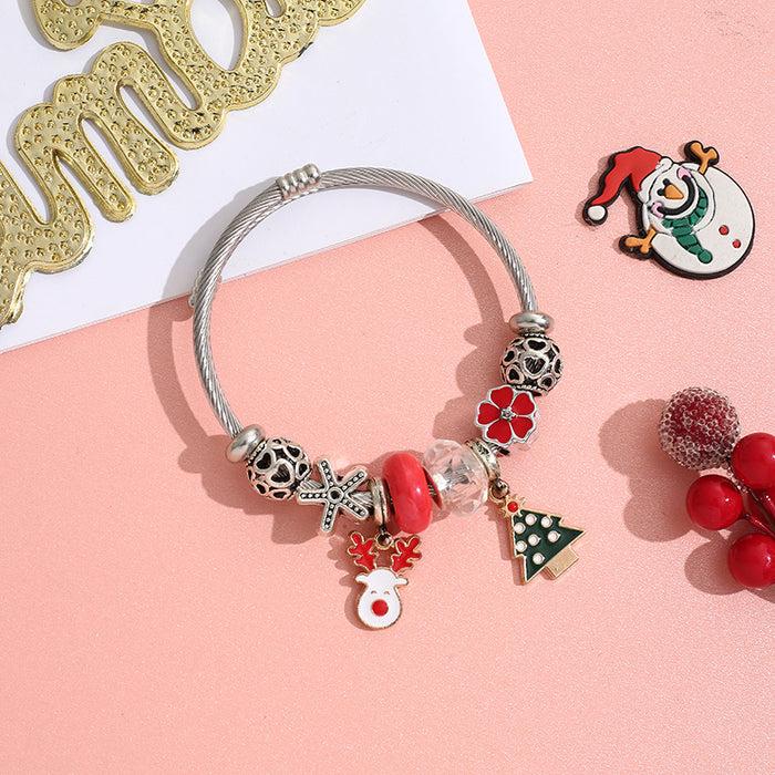 Wholesale Stainless Steel Christmas Beaded Bracelet MOQ≥2