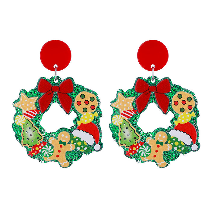 Wholesale New Year Christmas Acrylic Earrings Christmas Tree  Holiday Earrings
