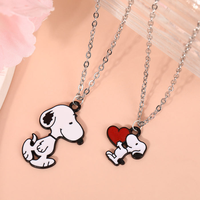 Wholesale Cute cartoon black and white couple necklaces