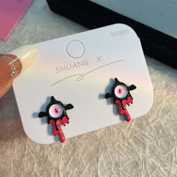 Wholesale Heterochromatic Monster Alloy Earrings JDC-ES-Shuangx011