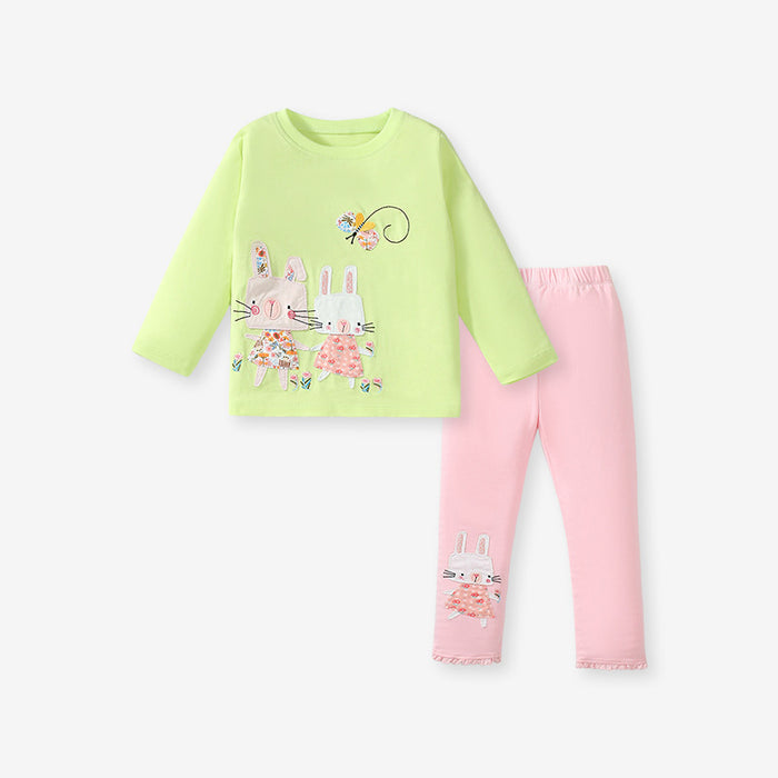 Wholesale Cute Cartoon Applique Embroidery Long Sleeve Children's Suit JDC-CTS-BST042