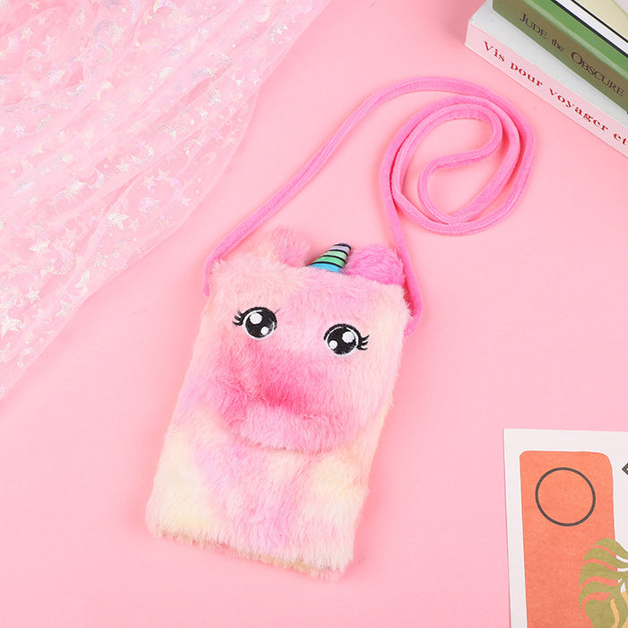 Wholesale Cartoon Plush Unicorn Children' s Crossbody Bag