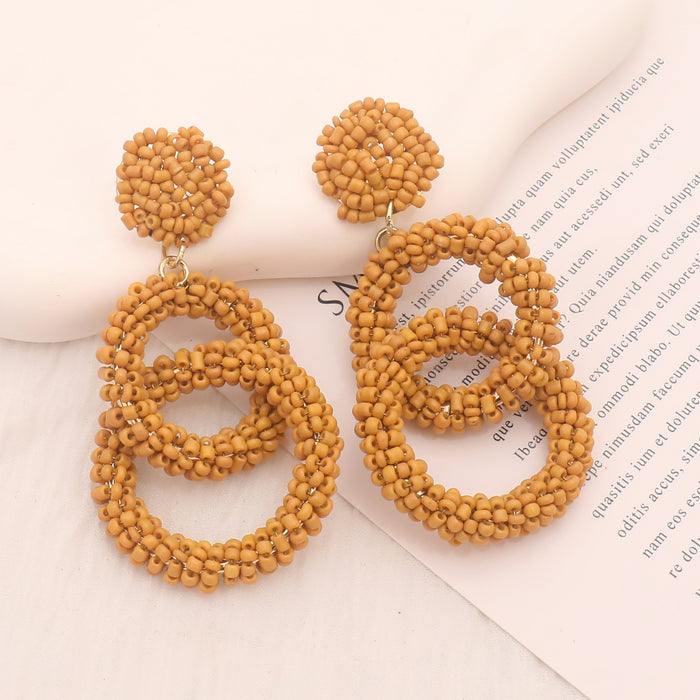 Wholesale Wholesale of colorful handmade beaded earrings with exaggerated personality for women