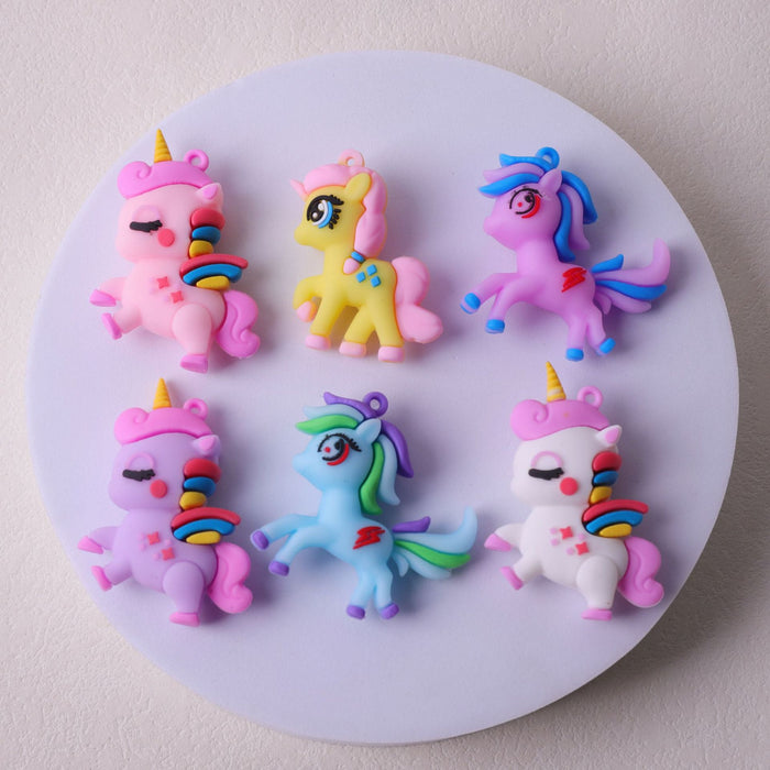 Wholesale Cartoon Cute Rainbow Pony Plush Keychain