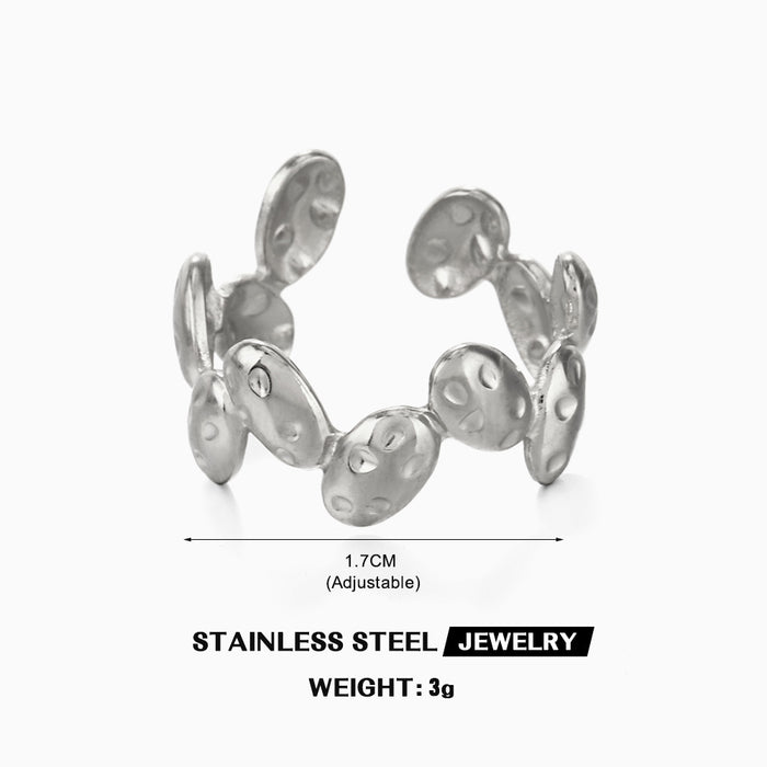 Wholesale Stainless steel female hip hop Gold Plated Rings Adjustable rings