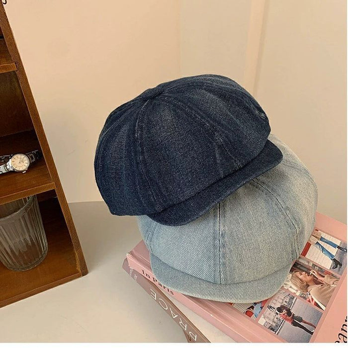 Wholesale Artistic Retro Cowboy Beret Versatile Fashion Duck Tongue Hat Vintage Octagonal Hat