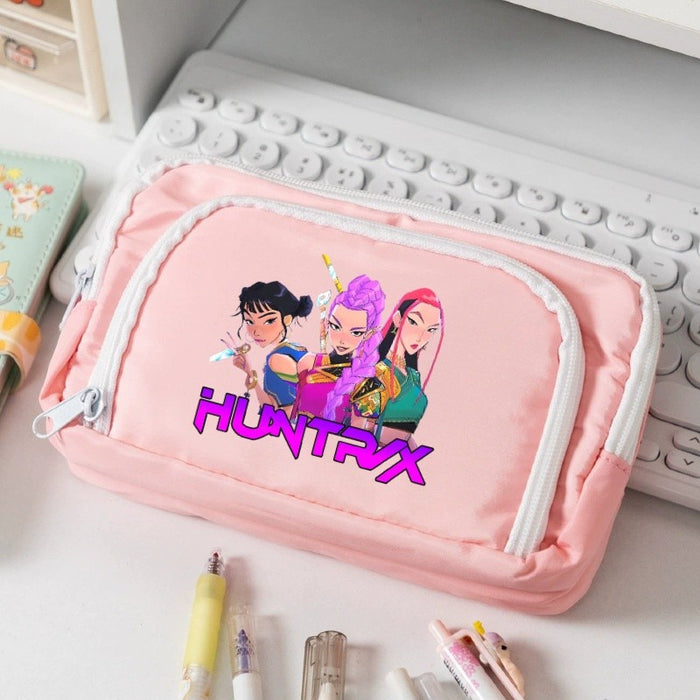 Wholesale Candy-colored cartoon print Pencil Bags for primary and secondary school girls