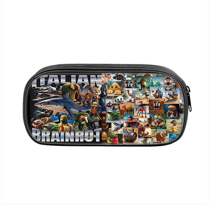 Wholesale  Printed Pencil Bag Brain Shark Student Stationery Bag