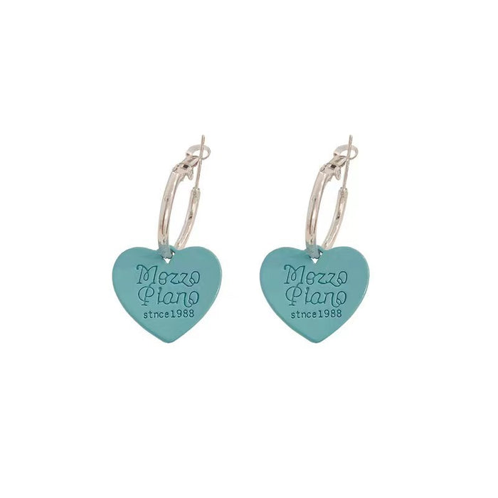 Wholesale Blue Love Letter Alloy Earrings JDC-ES-TongS006