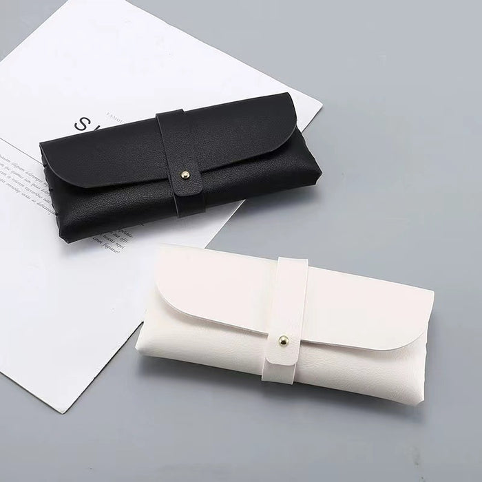 Wholesale Sunglasses PU leather box soft bag Sunglasses box fashionable black handheld portable glasses box