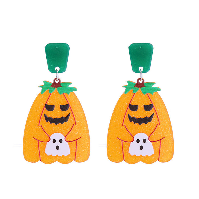 Wholesale Punk  Acrylic  Earrings Funny Pumpkin Skull Ghost Party Earrings