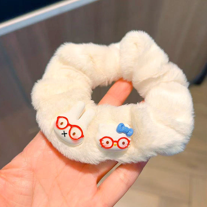 Wholesale Cute and able rabbit and cat plush scrunchies.