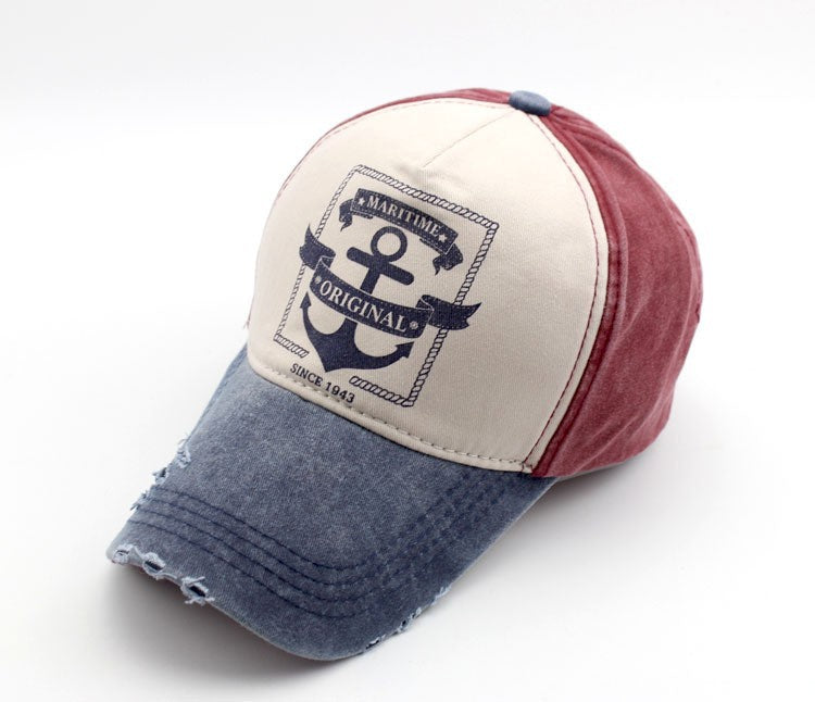 Wholesale Washed denim tongue hats for men and women, used baseball caps