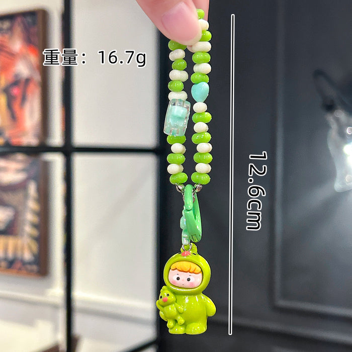 Wholesale Cartoon Doll Beaded Key Chain Cute Bag Pendant Car Decorative Chain Gift