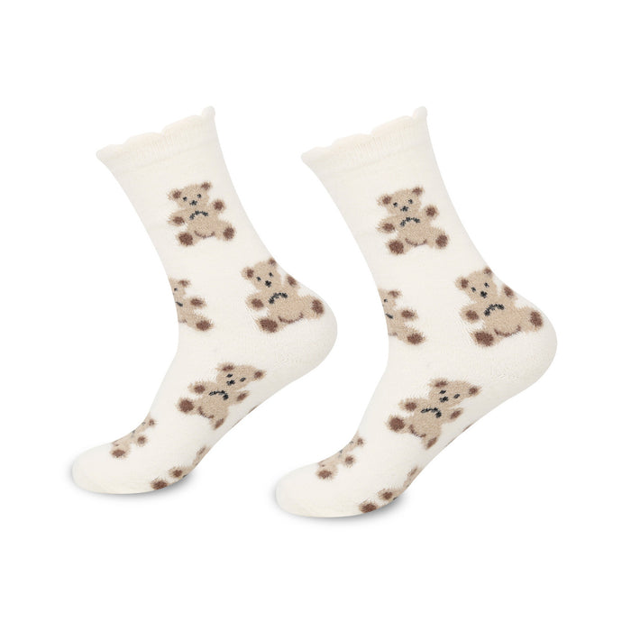 Wholesale Love Bear Middle Socks Girl Cartoon