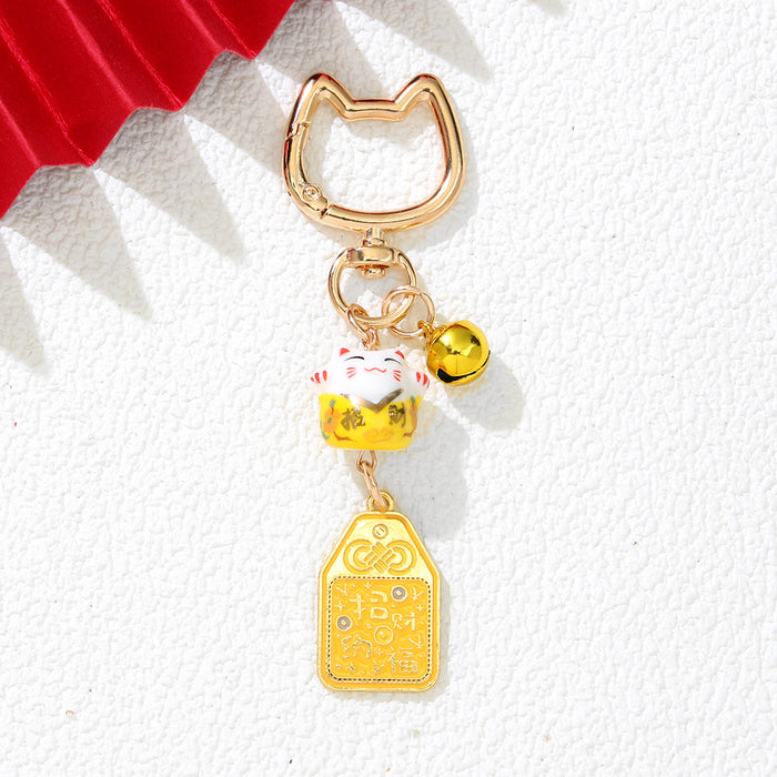 Wholesale Ceramic Lucky Cat Keychain Cute Decorative Accessory for Gift Boutique Resale MOQ≥2