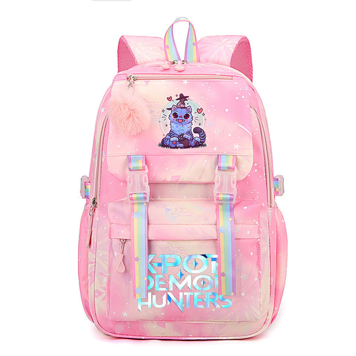 Wholesale Cartoon-themed printed student backpack rainbow double-shoulder bag