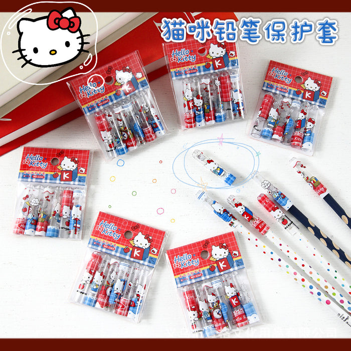 Wholesale 6pcs/set Cute Transparent Pencil Cap Protectors